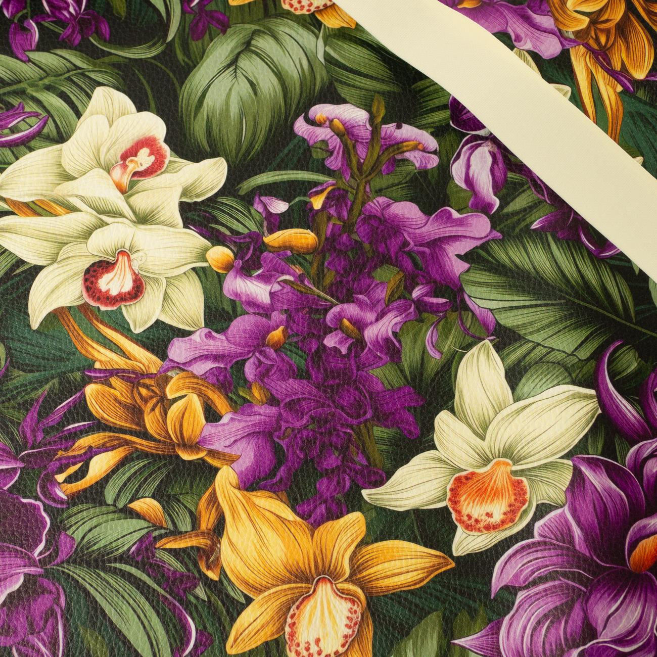 EXOTIC ORCHIDS MS. 7 (46 cm x 50 cm) - dickes geprägtes Kunstleder