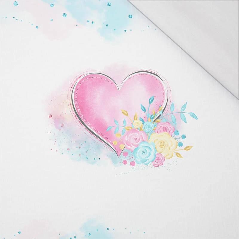 HERZ UND BLUMEN (WUNDERLAND) - SINGLE JERSEY panoramisches Paneel (60cm x 155cm)