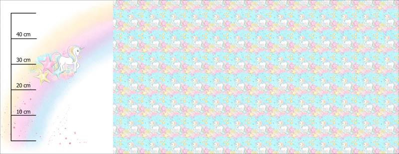 EINHORN UND STERNE (WUNDERLAND) - SINGLE JERSEY panoramisches Paneel (60cm x 155cm)