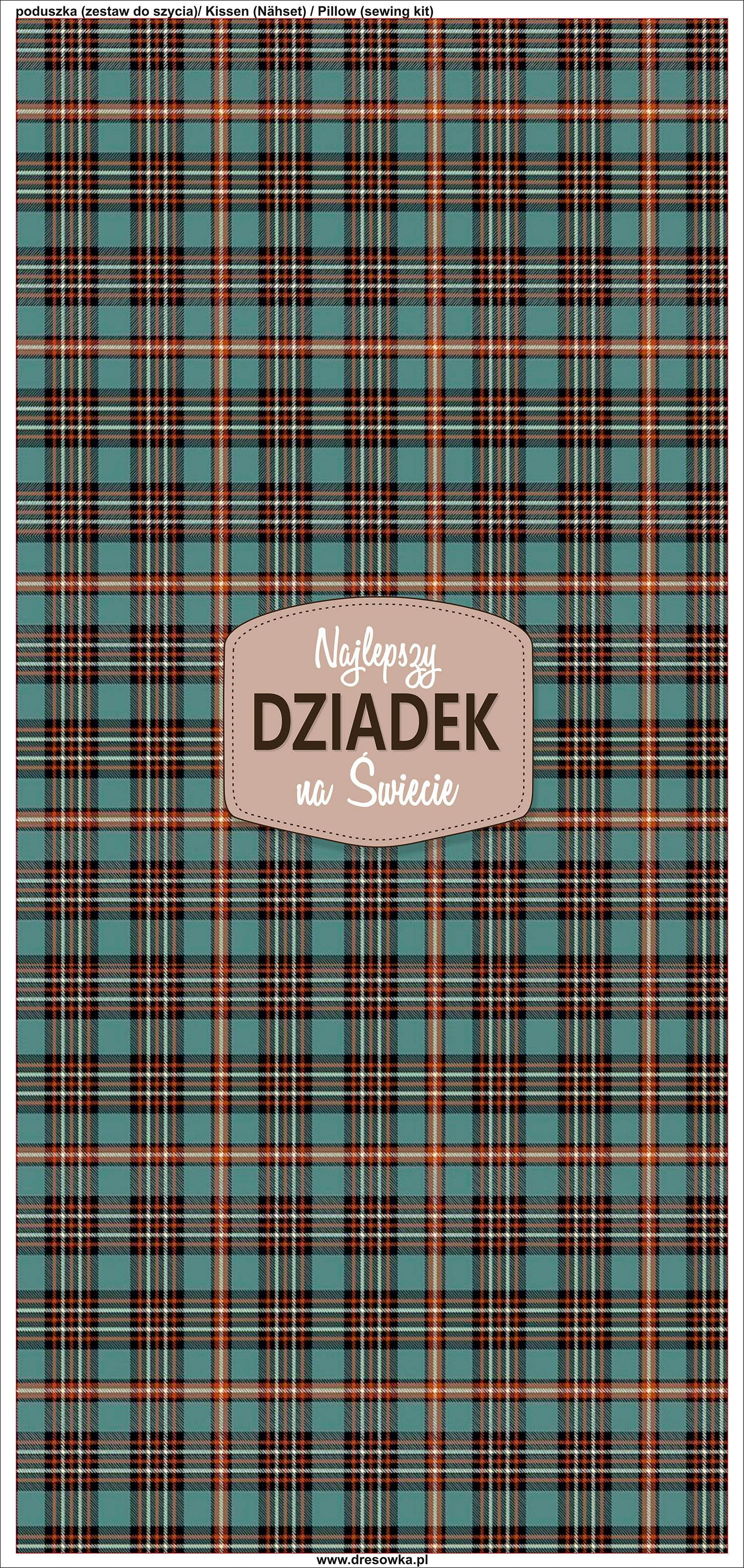 KISSEN 45x45 - NAJLEPSZY DZIADEK NA ŚWIECIE / karo retro - Nähset
