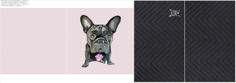 DEKO-KOPFKISSEN - BULLDOG / schwarz