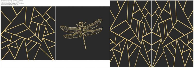 DEKO-KOPFKISSEN - GOLDENER LIBELLE