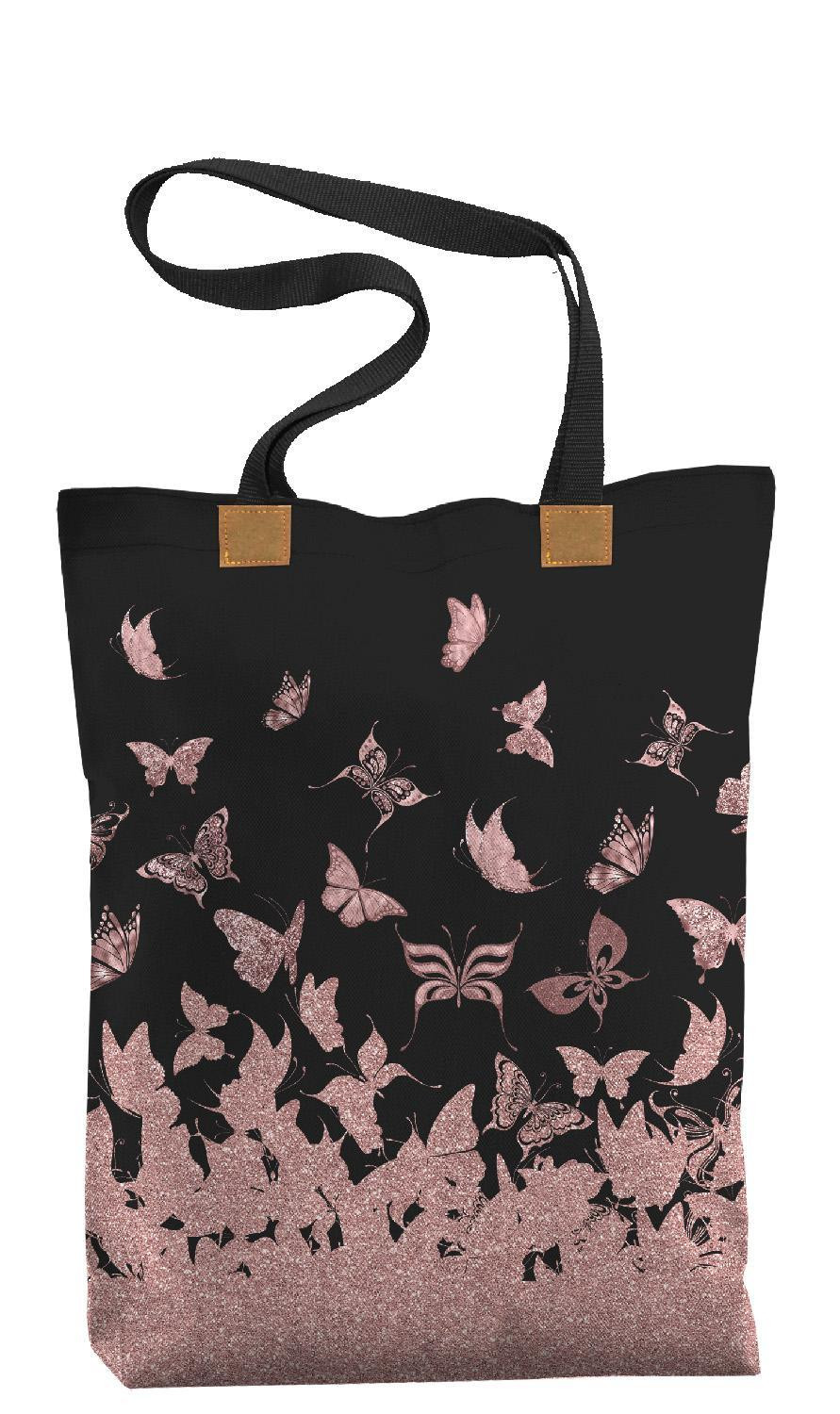 SHOPPER TASCHE - SCHMETTERLINGE MIX M. 5 (GLITTER SCHMETTERLINGE) - Nähset