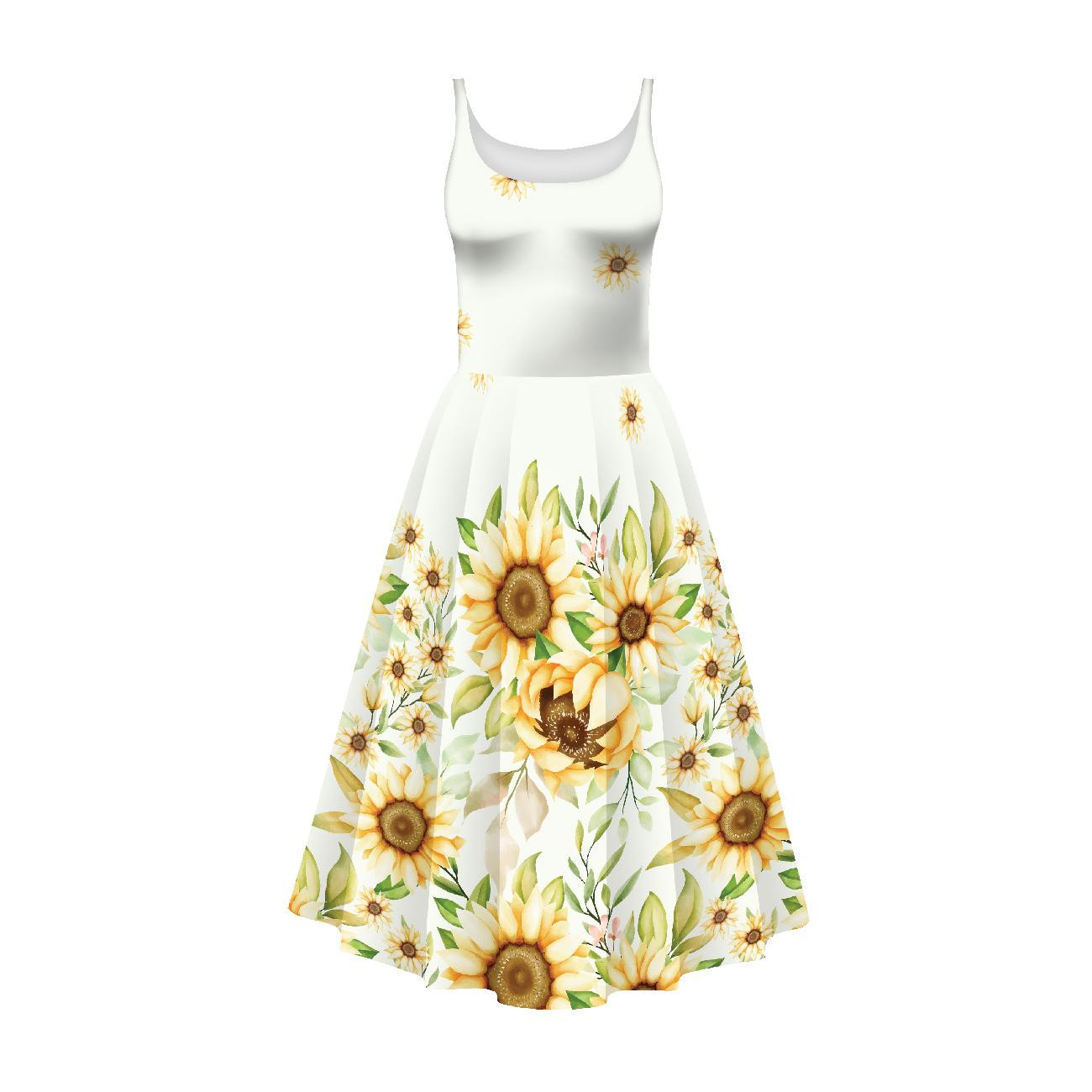 KLEID "ISABELLE" - PASTELL-SONNENBLUMEN M. 3 - Nähset