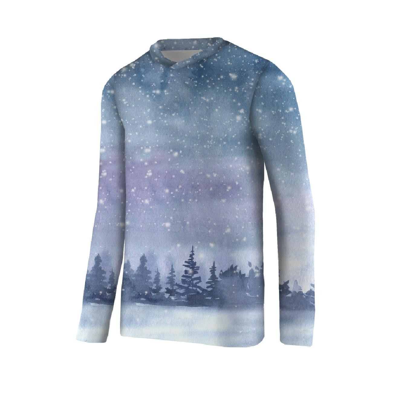 THERMO KINDER BLUSE (BILLIE) - WINTERLANDSCHAFT M.2 (GEMALTER WALD) - Nähset