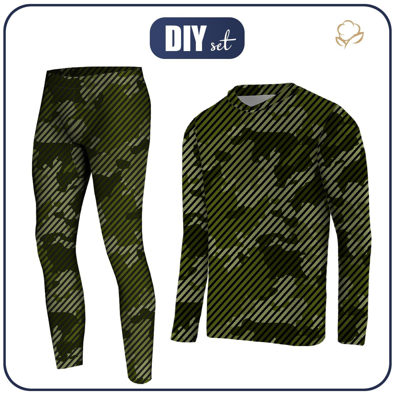 THERMO HERREN SET (STEVE) - CAMOUFLAGE / STREIFEN - Nähset