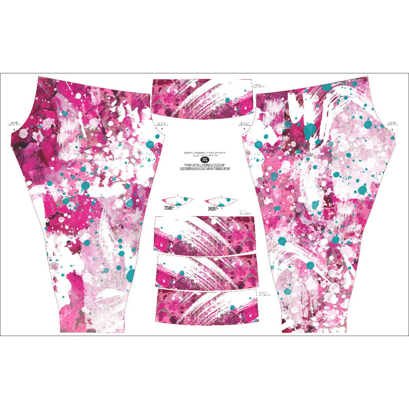 DAMEN THERMO LEGGINGS (GRETA) - PINK SPLATTER - Nähset