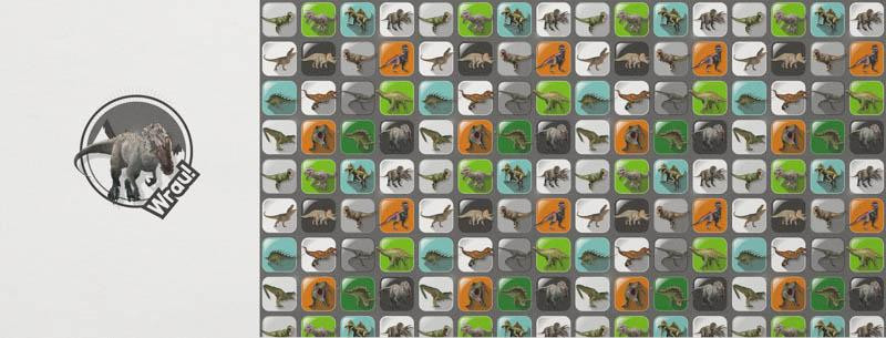 DINO KACHELN MST. 4 / Tyrannosaurier - Panel, Viskose Jersey