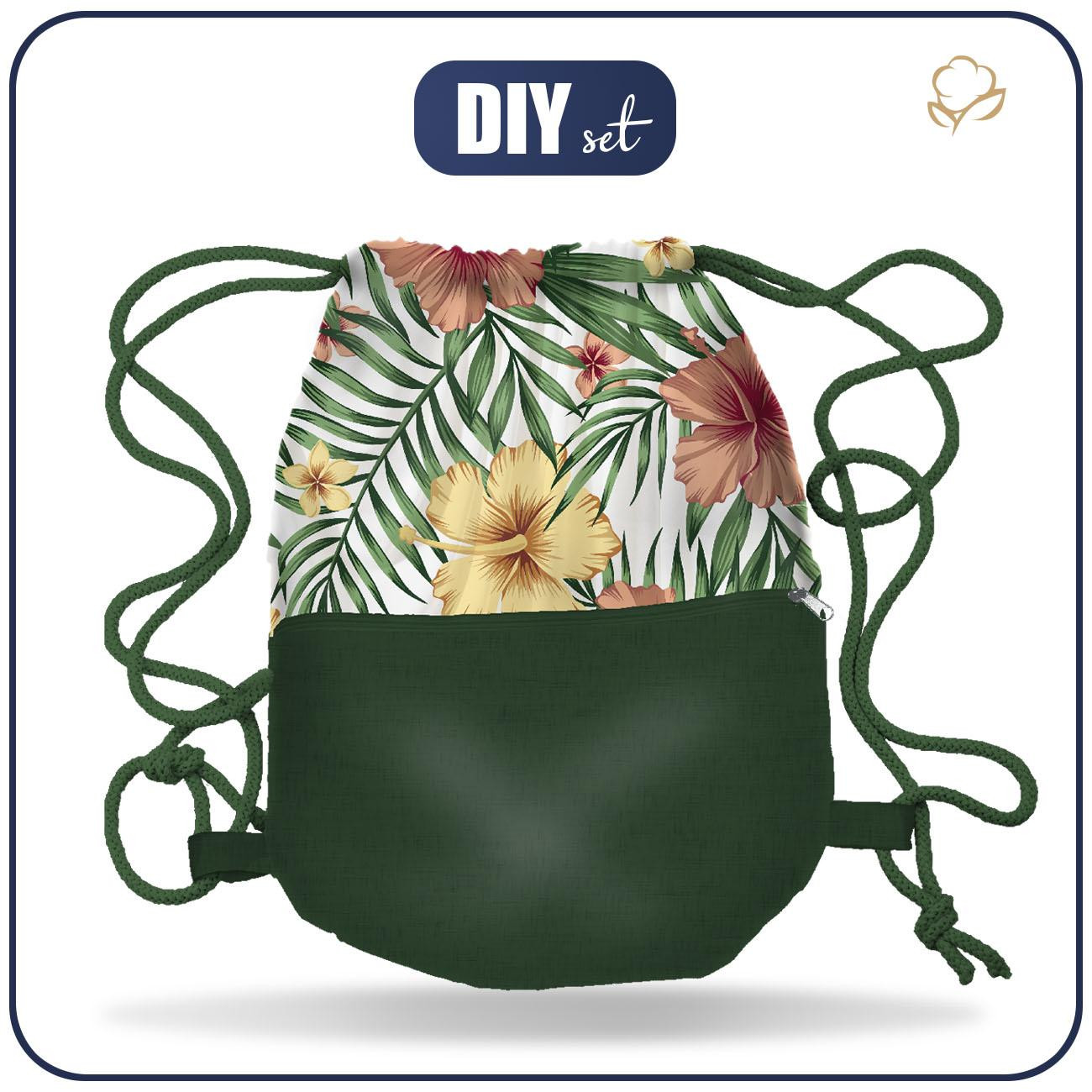 TURNBEUTEL MIT TASCHE - HIBISKUS - Nähset