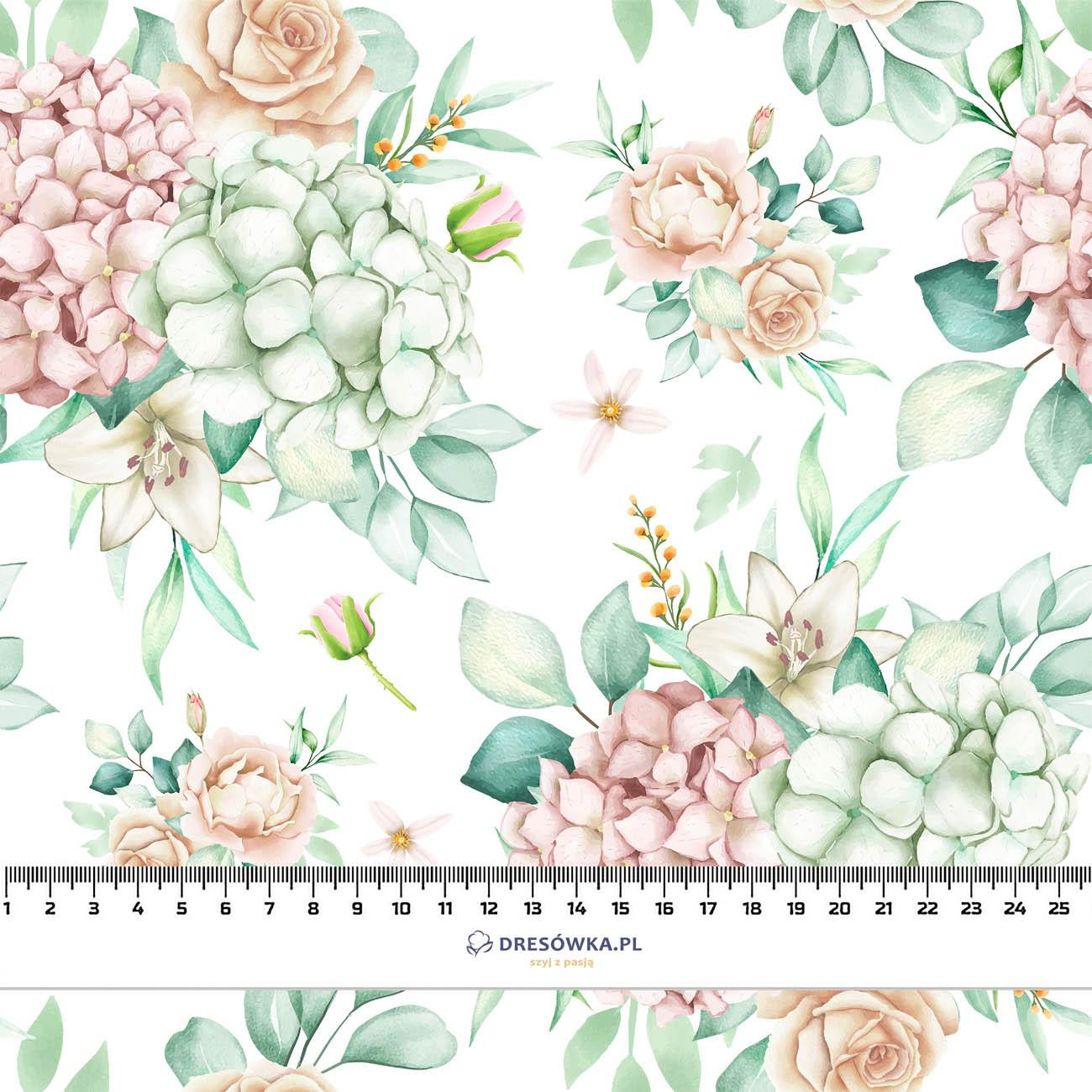 Hortensien / weiß - Viskose Jersey