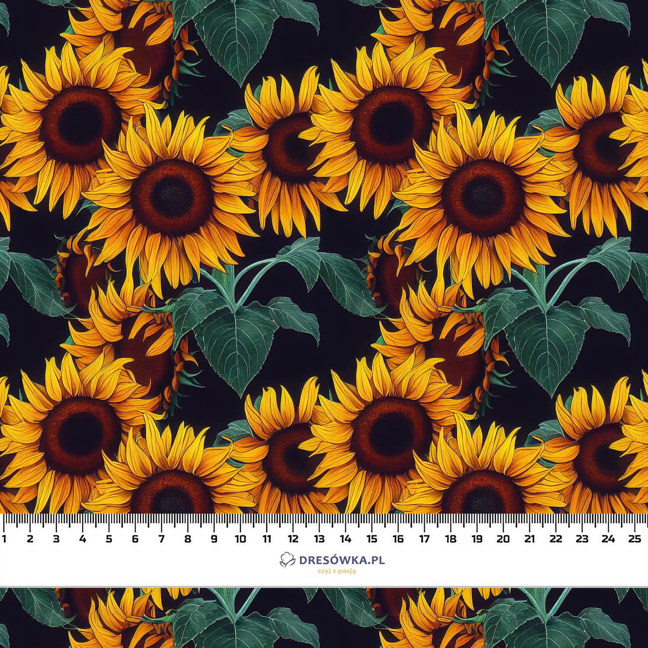 GEMALTE SONNENBLUMEN M. 1 - leichte Maschenware angeraut