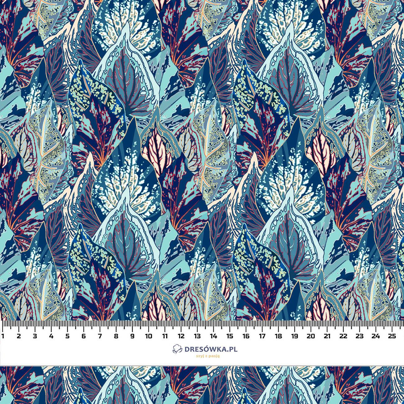 BLAUE BLÄTTER (VINTAGE) - bio single jerset mit Elastan Sommersweat