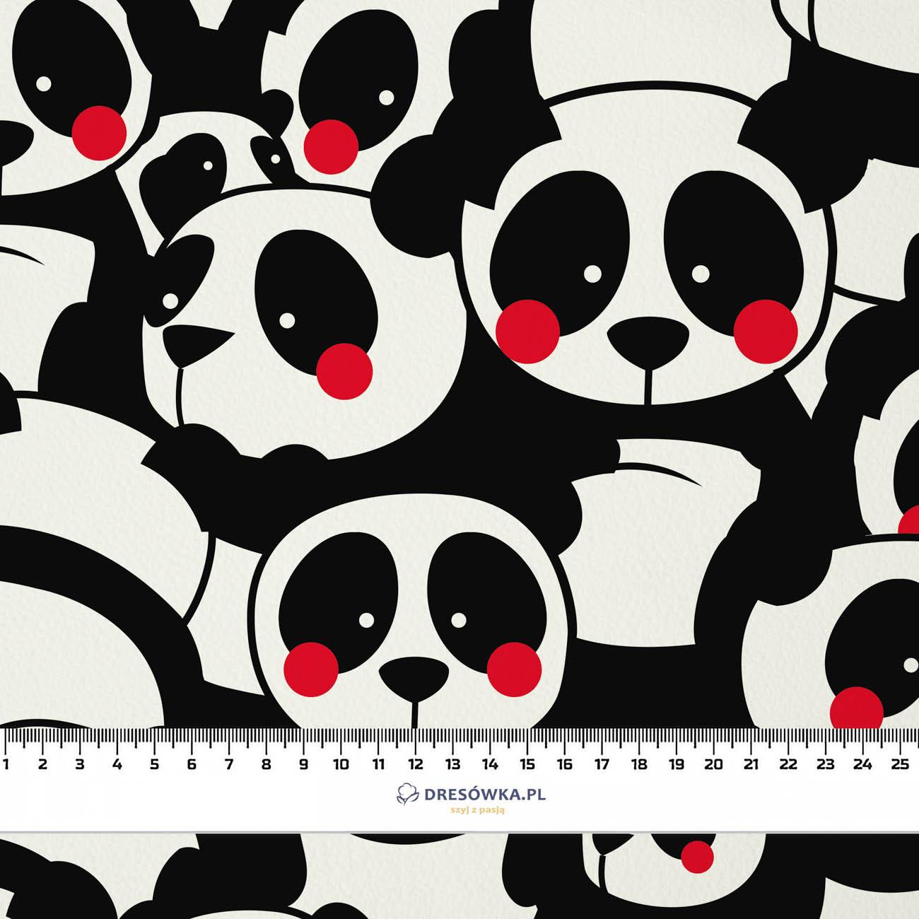PANDAS / rot  - Baumwoll Musselin