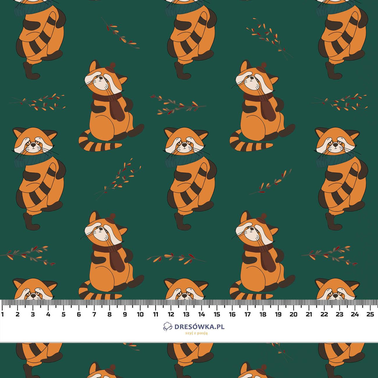 KLEINER PANDA MIT SCHAL / Flaschengrün (HERBST DES KLEINEN PANDA)