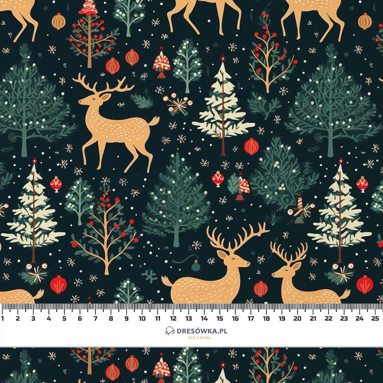 CHRISTMAS FOREST- Single Jersey mit Elastan ITY