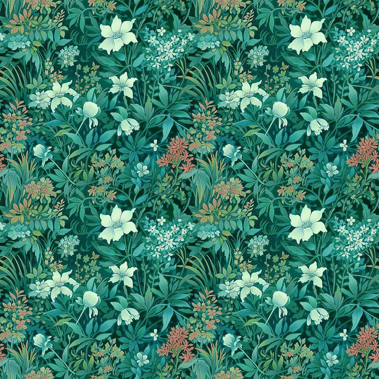 VERDIGRIS / FLOWERS - Nylonstoff PUMI