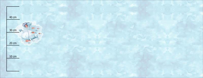 WAL UND LUFTBALLONS (MAGISCHER OZEAN) - panoramisches Paneel (60cm x 155cm)