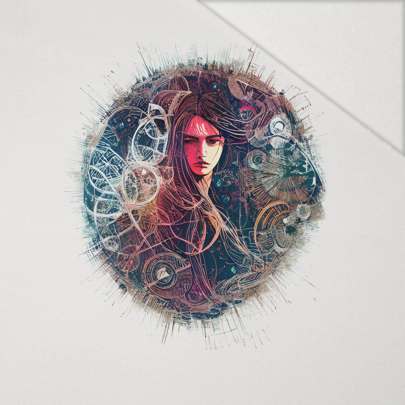 ABSTRACT GIRL ms. 2 - Paneel (75cm x 80cm) Hydrophober angerauter Wintersweat