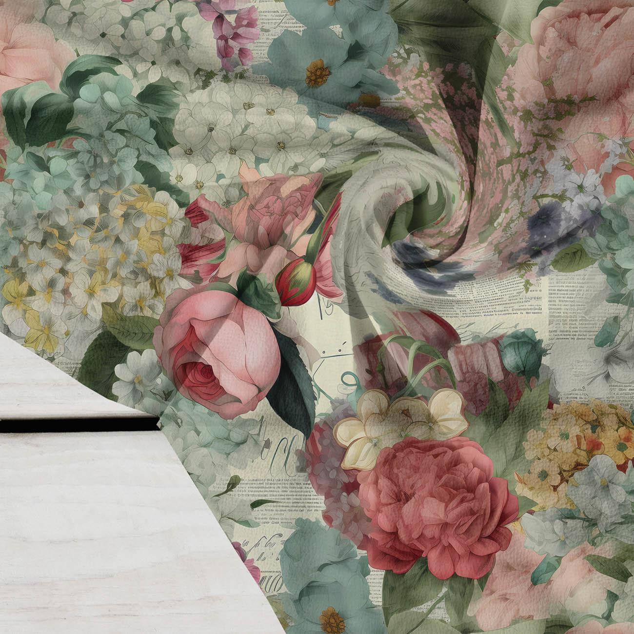 VINTAGE FLOWERS Ms. 16 - Krepp