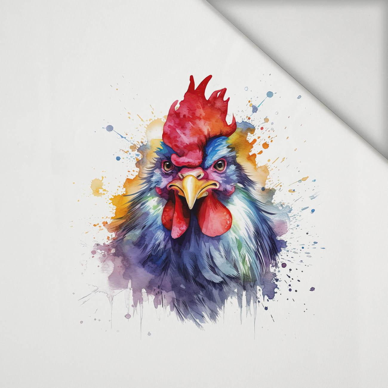 WATERCOLOR ROOSTER - Panel (60cm x 50cm) Lycra 300g