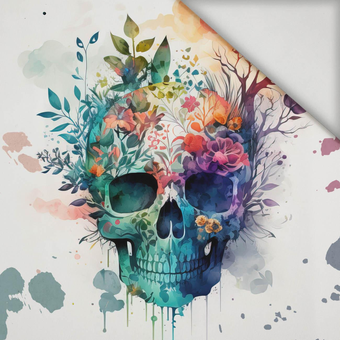 WATERCOLOR SKULL - Panel (60cm x 50cm) Lycra 300g