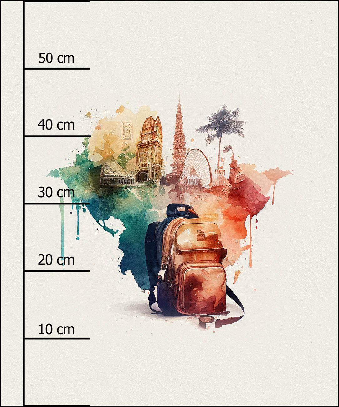 TRAVEL TIME MS. 6 - Paneel (60cm x 50cm) Wintersweat angeraut mit Elastan ITY