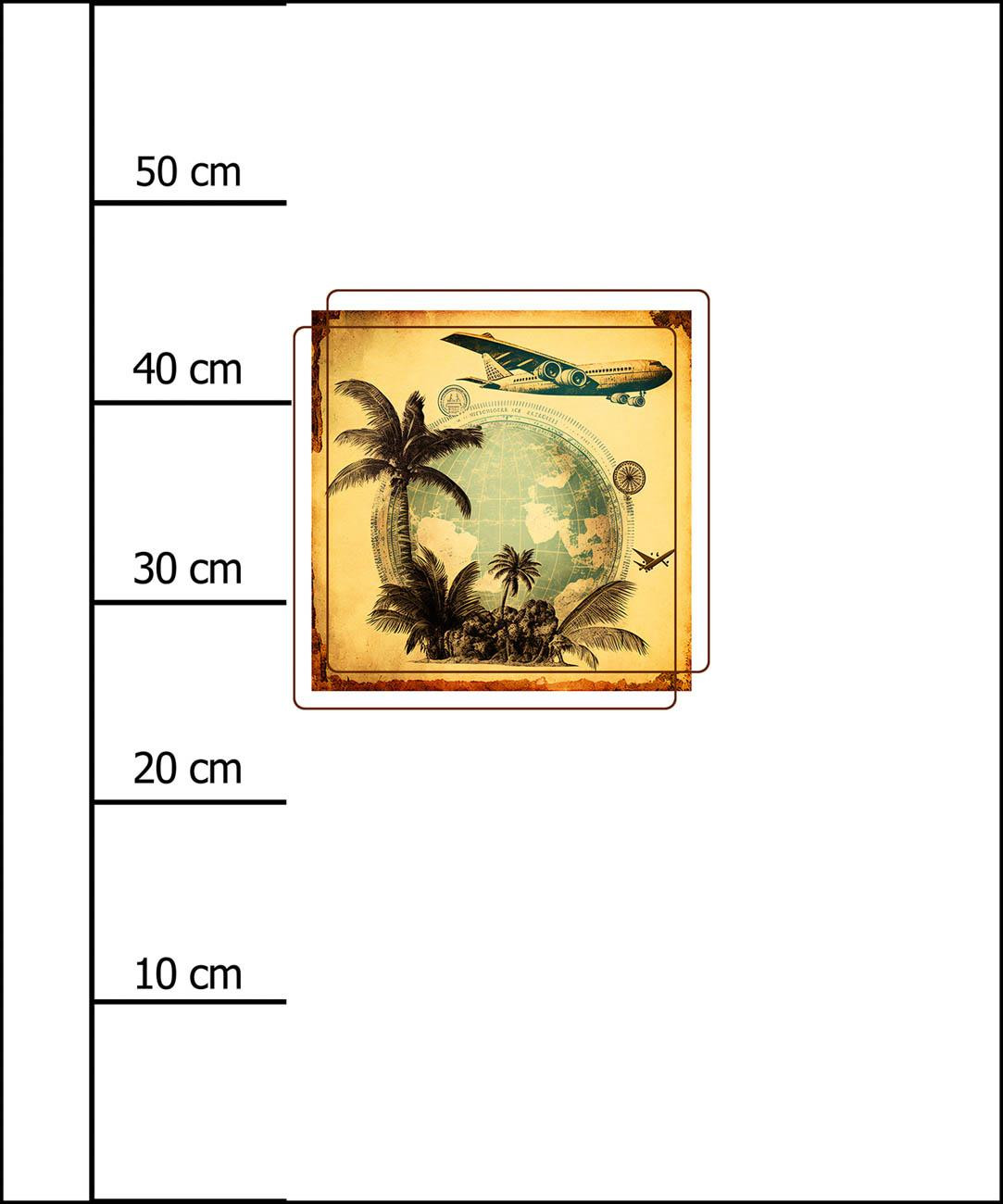 TRAVEL TIME MS. 7 - Paneel (60cm x 50cm) Wintersweat angeraut mit Elastan ITY
