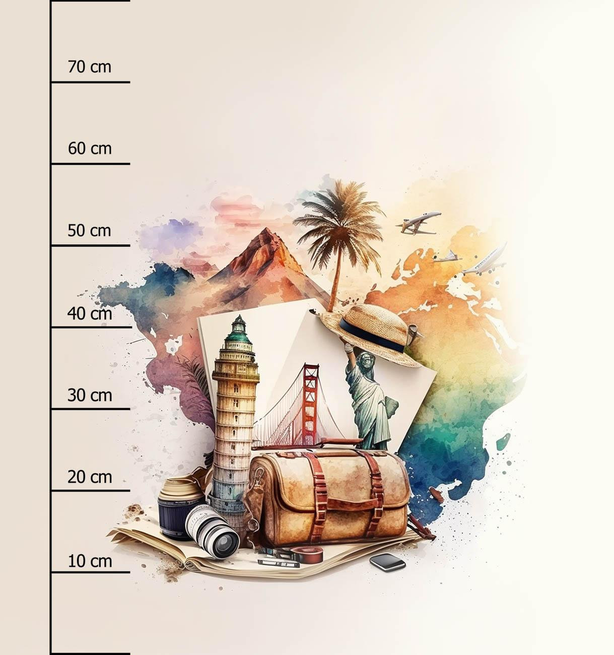 TRAVEL TIME MS. 3 - Panel (75cm x 80cm) SINGLE JERSEY PANEL