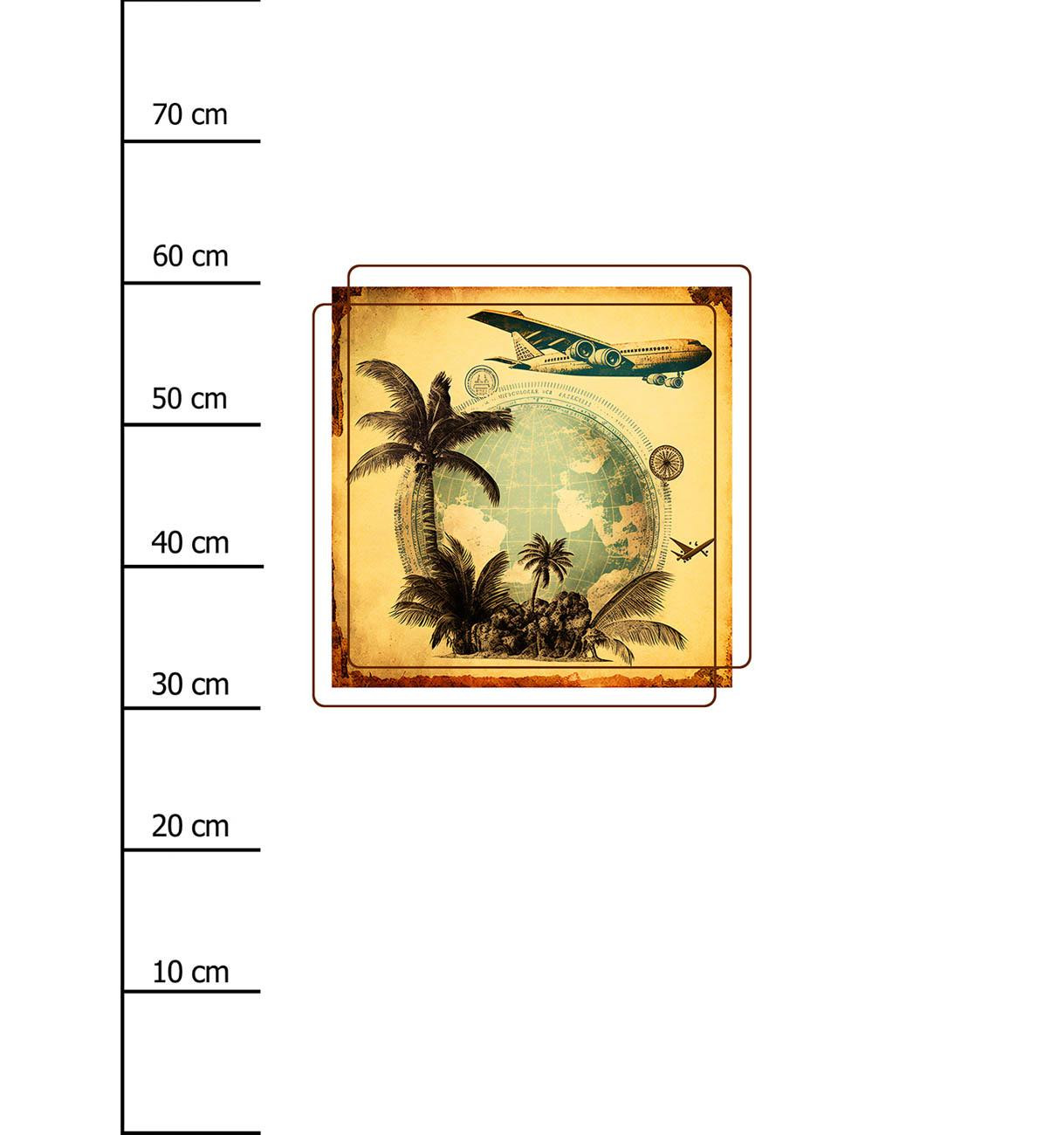 TRAVEL TIME MS. 7 - Paneel (75cm x 80cm) Wintersweat angeraut mit Elastan ITY