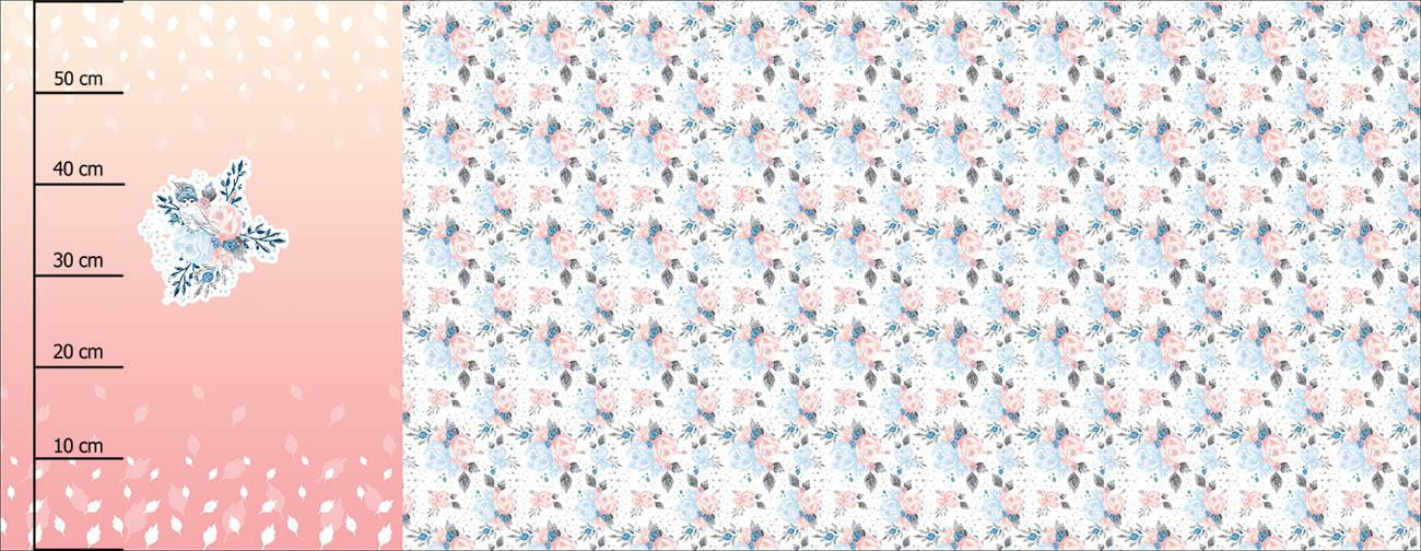 EISBLUMENSTRAUß / Ombre (VERZAUBERTER WINTER) - panoramisches Paneel (60 x 155cm)