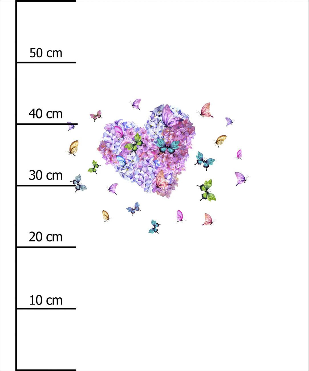 HEART / Blumen und Schmetterlinge - Paneel (60cm x 50cm) Wintersweat angeraut mit Elastan ITY