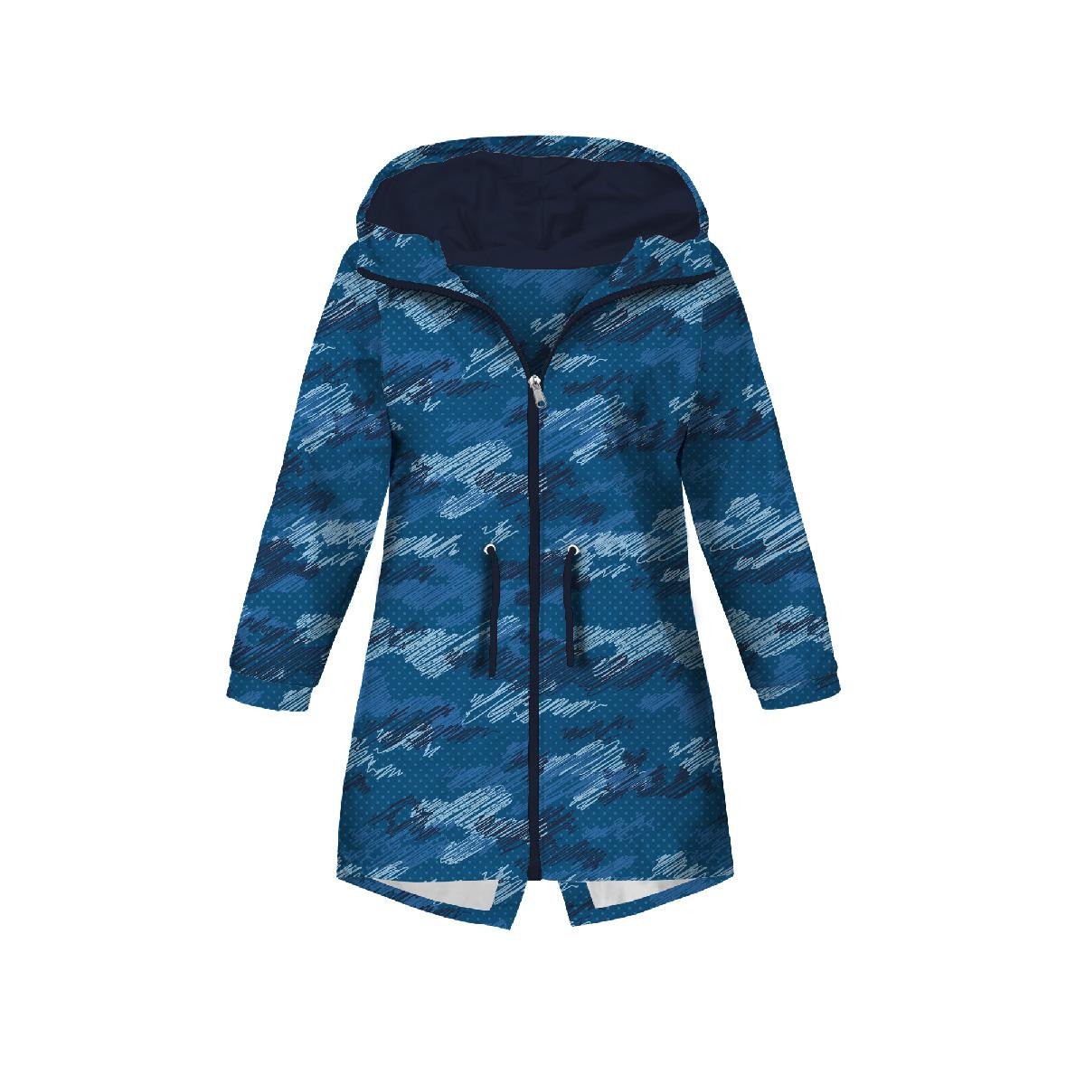 KINDERPARKA (ARIEL) - CAMOUFLAGE - Kritzelei / classic blue - Nähset