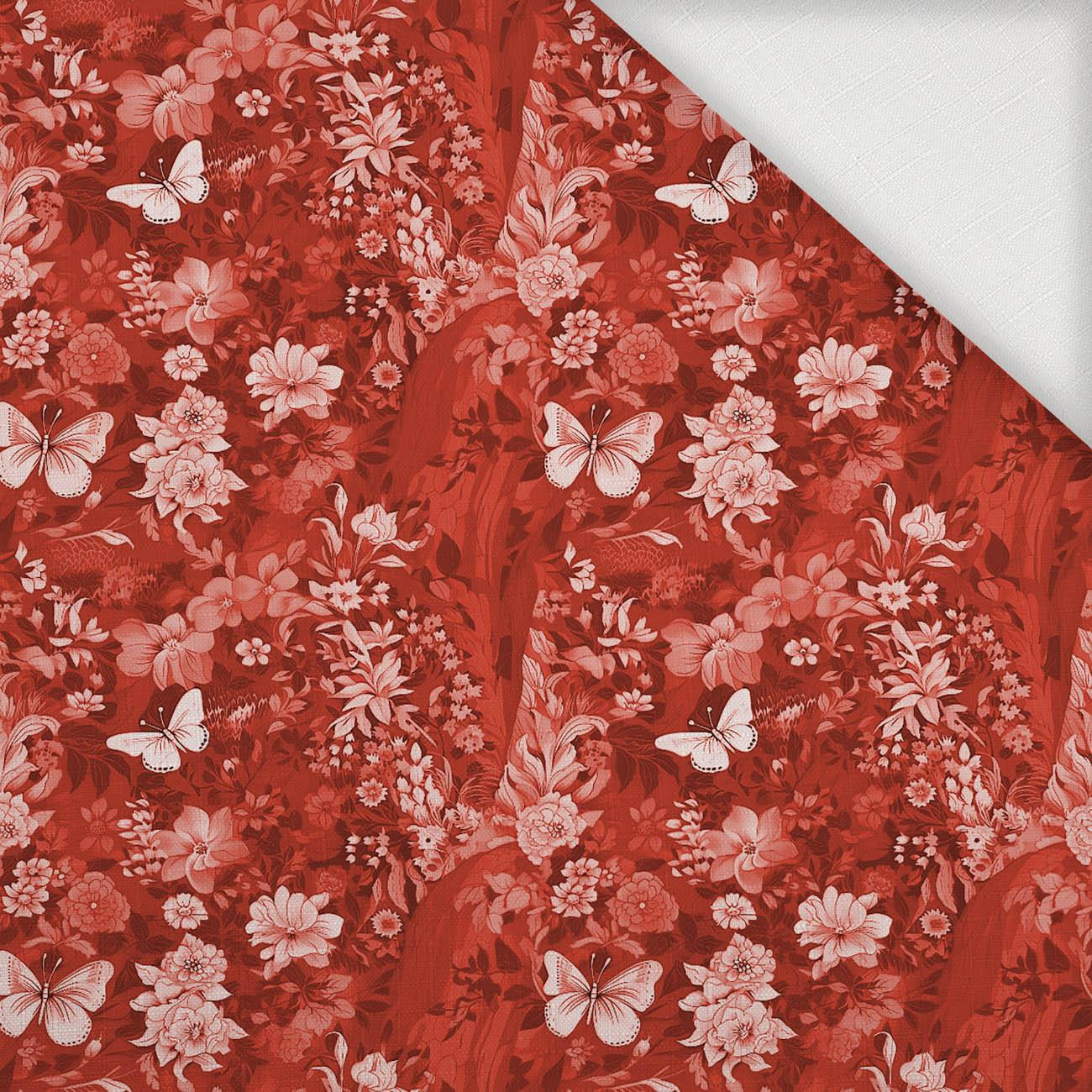 LUSCIOUS RED / FLOWERS - Webware für Tischdecken