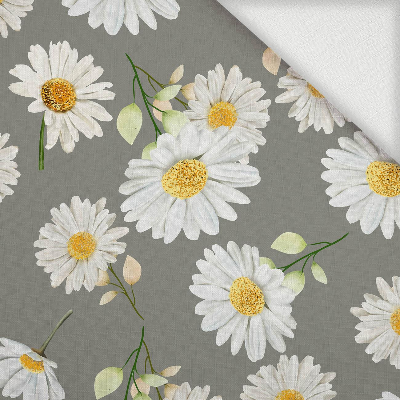 GÄNSEBLÜMCHEN M. 1 / grau - Webware für Tischdecken