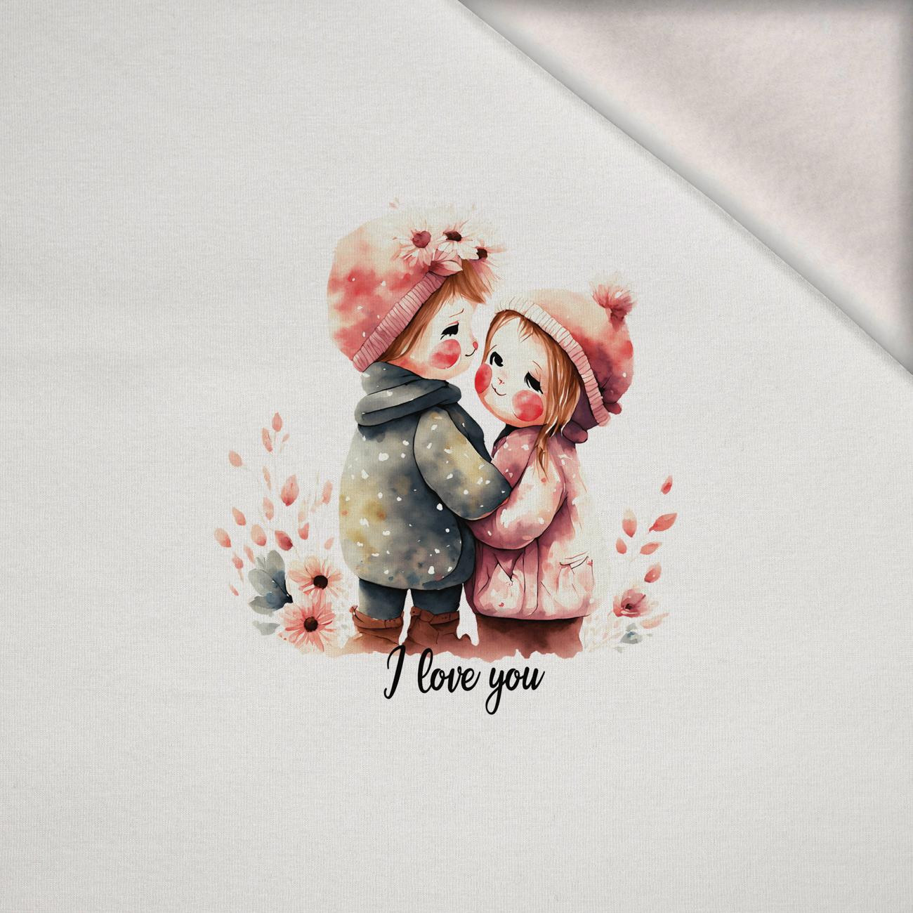 CUTE COUPLE - Paneel (60cm x 50cm) Wintersweat angeraut mit Elastan ITY