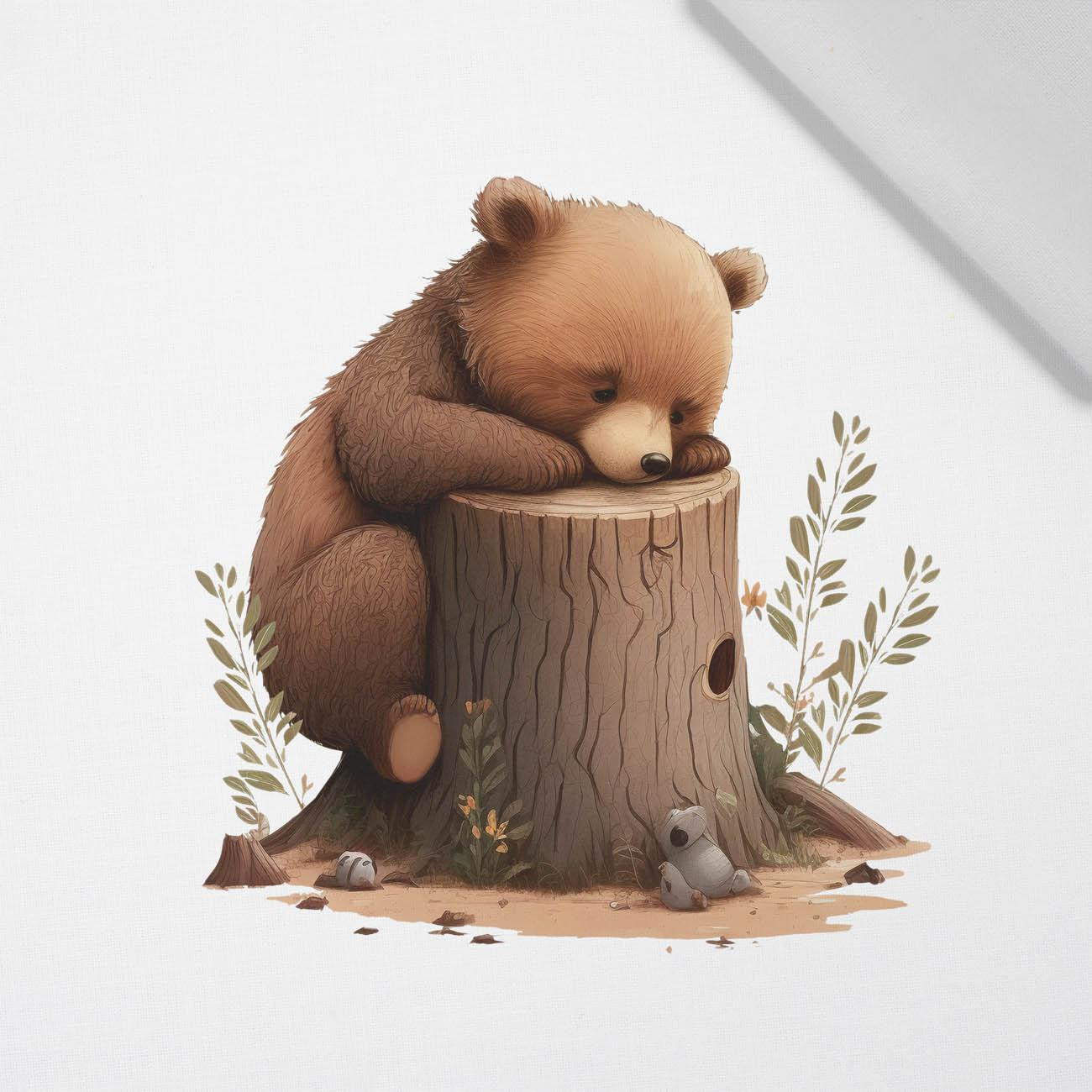 SLEEPING BEAR - Paneel (75cm x 80cm)  Baumwoll Webware