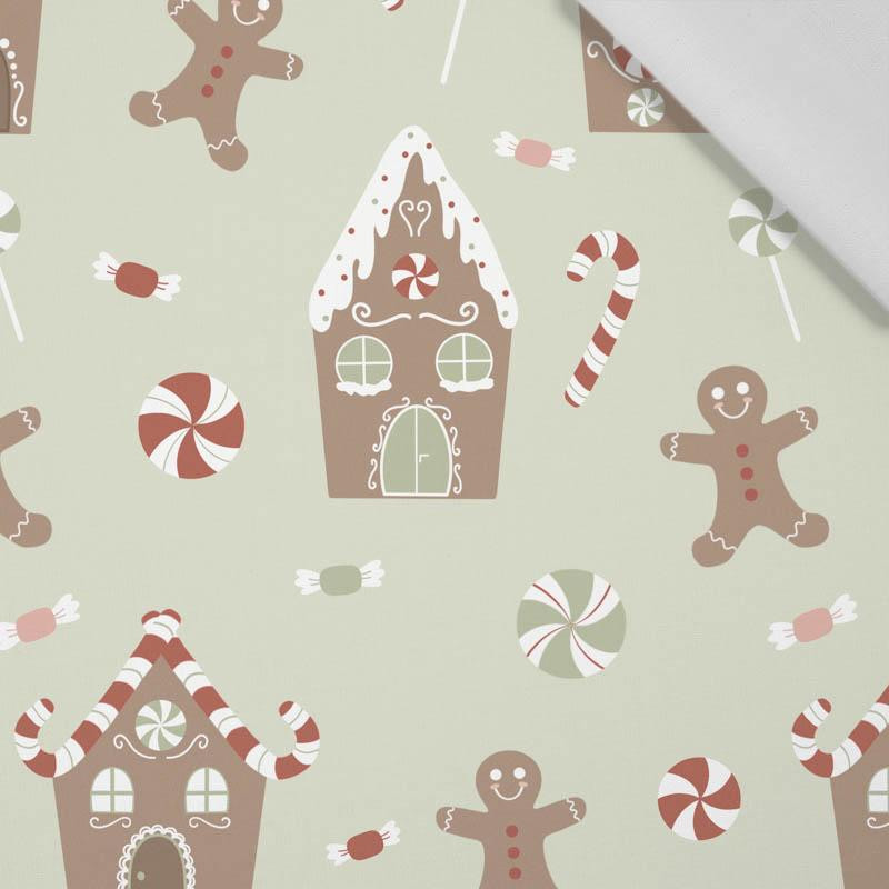 LEBKUCHENHAUS (WEIHNACHTSLEBKUCHEN) / PISTAZIE - Baumwoll Webware