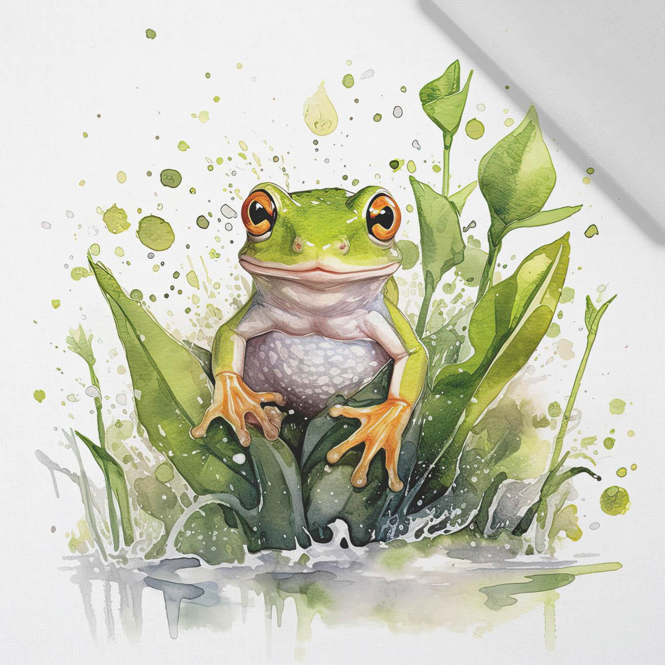 WATERCOLOR FROG - Paneel (75cm x 80cm)  Baumwoll Webware