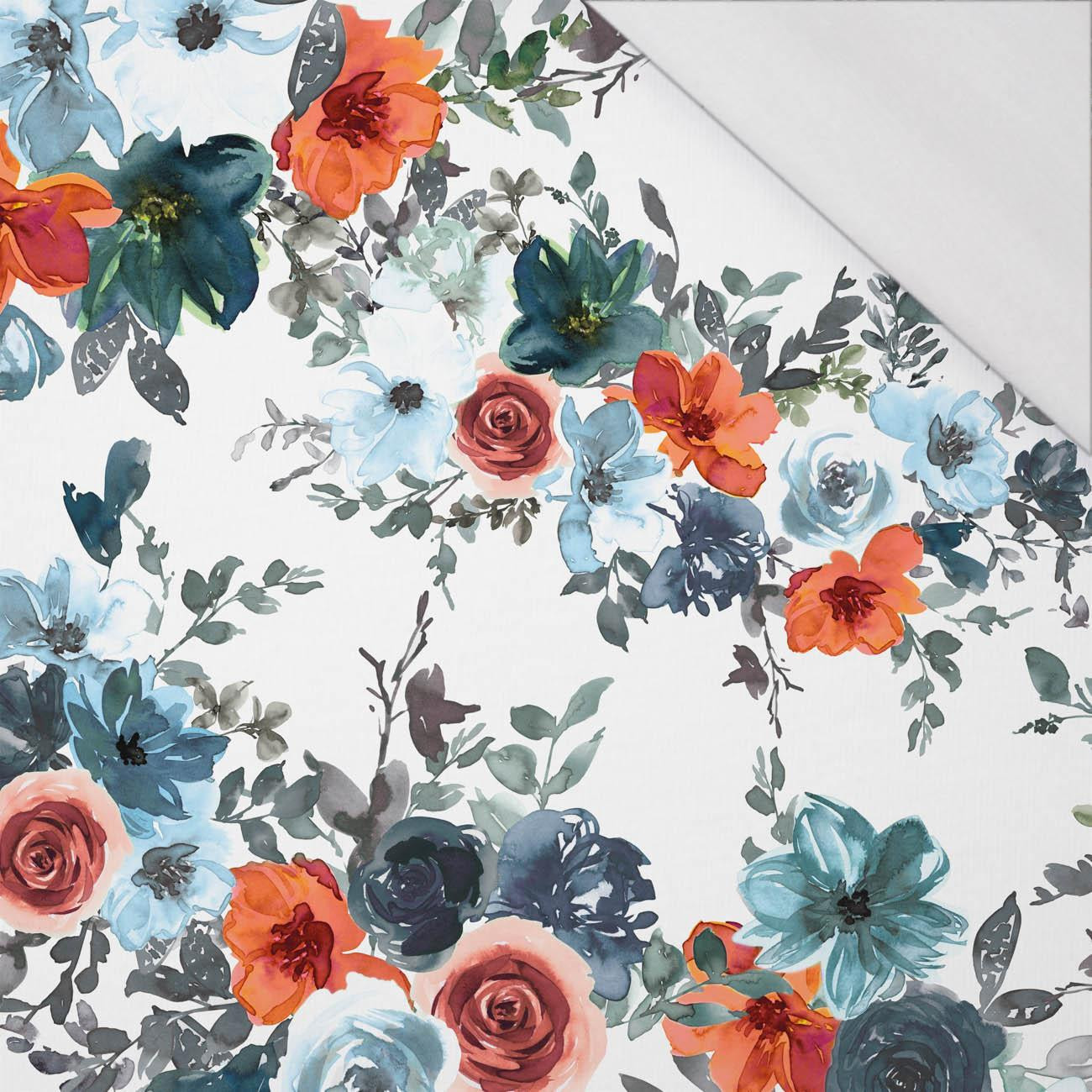 AQUARELL BLUMEN Ms. 2 / weiß - bio single jerset mit Elastan Sommersweat