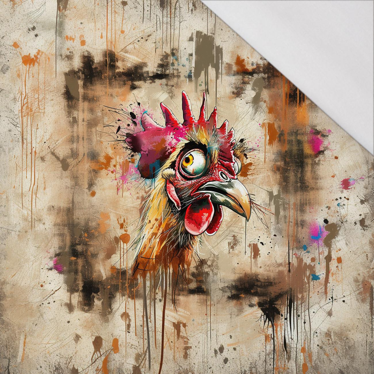 CRAZY CHICKEN - Paneel (60cm x 50cm) SINGLE JERSEY 