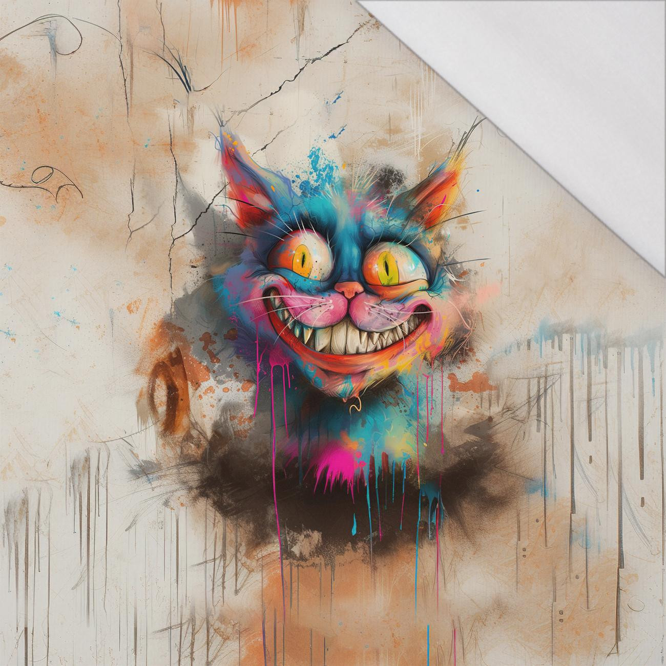 CRAZY CAT - Panel (75cm x 80cm) SINGLE JERSEY PANEL