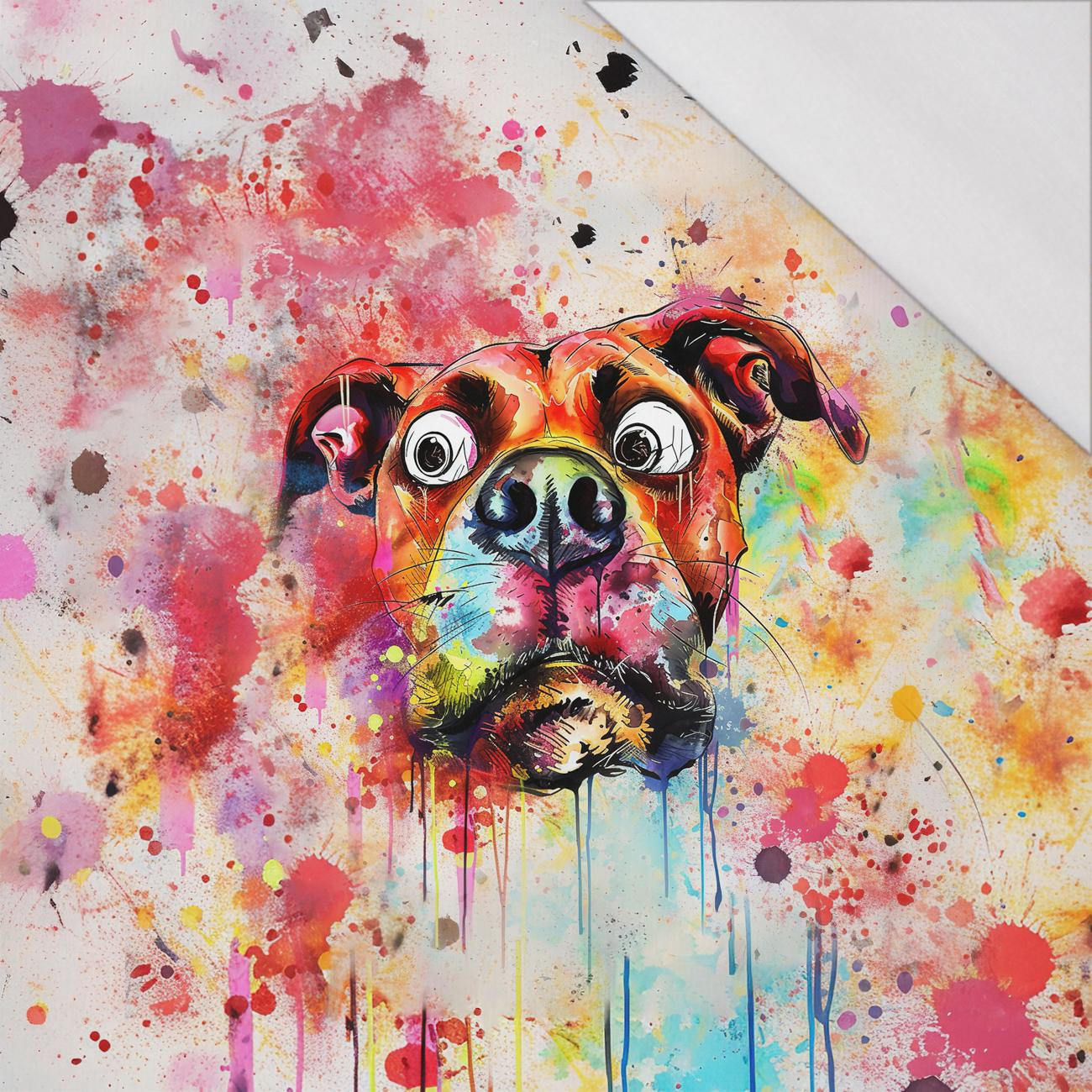 CRAZY DOG - Panel (75cm x 80cm) Sommersweat