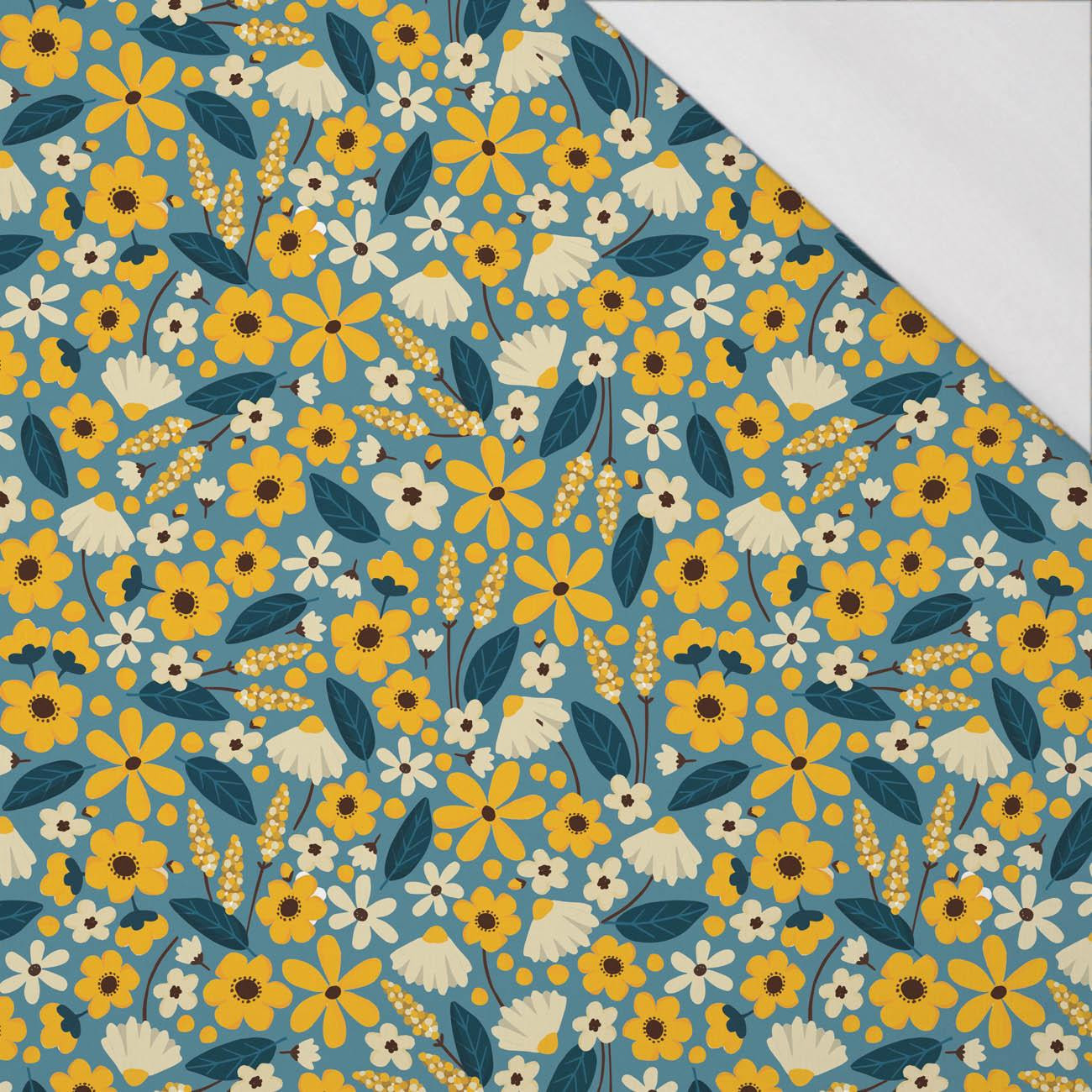 BLÜMCHEN M. 2 / blau - bio single jerset mit Elastan Sommersweat