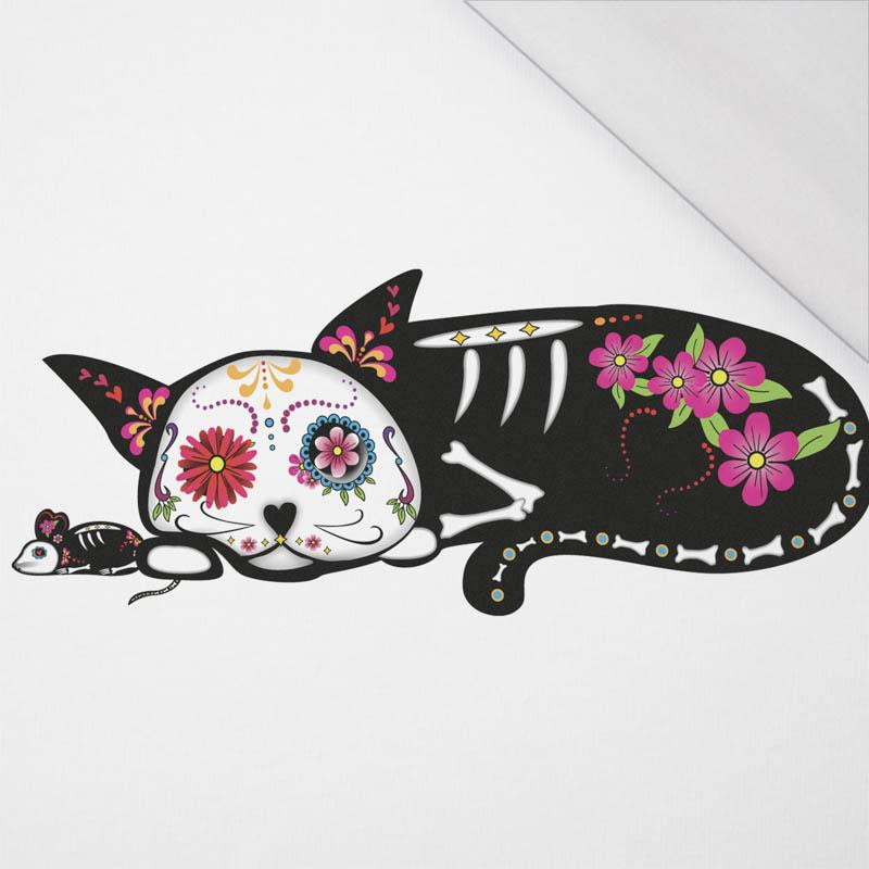 SCHLAFENDE KATZE ALICIA (DIA DE LOS MUERTOS) - SINGLE JERSEY PANEL 75cm x 80cm