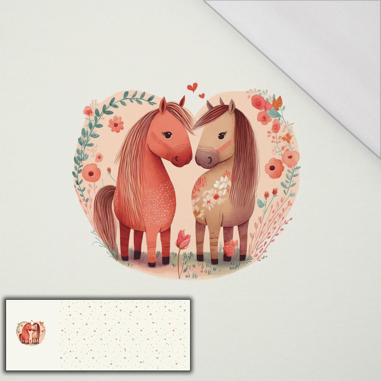 HORSES IN LOVE - SINGLE JERSEY panoramisches Paneel (60cm x 155cm)