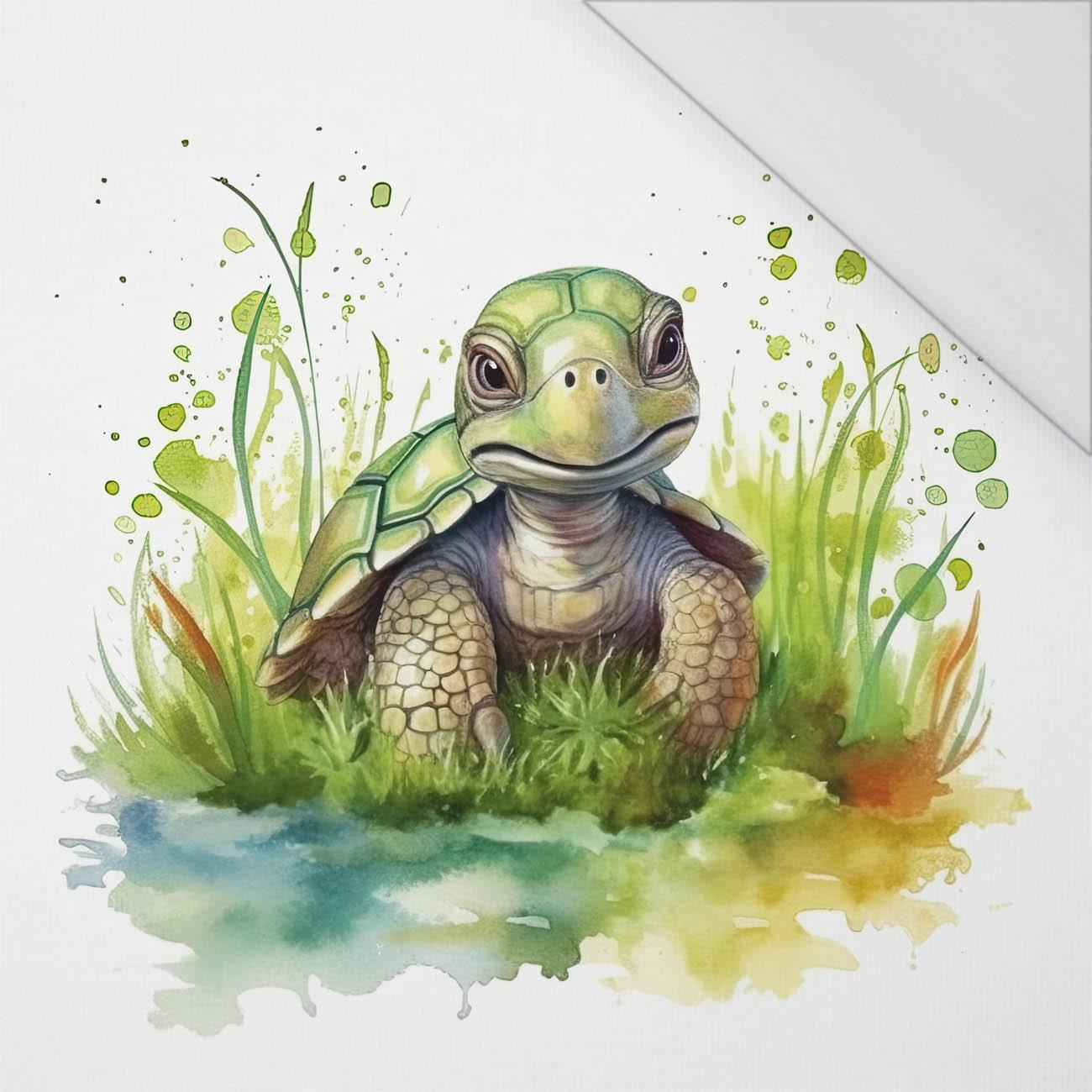 WATERCOLOR TORTOISE - Panel (75cm x 80cm) SINGLE JERSEY PANEL