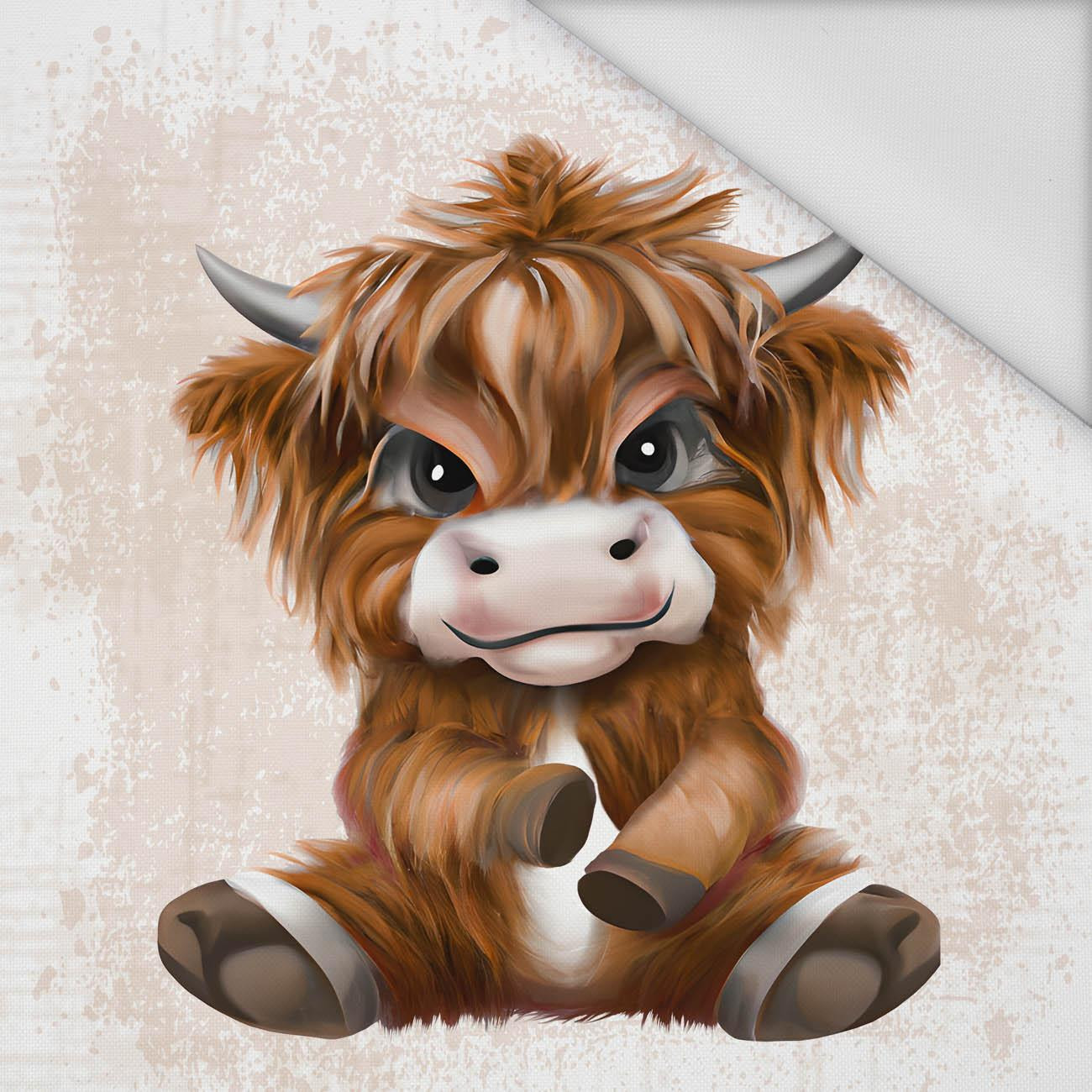 BABY BULL - Paneel (75cm x 80cm) Wasserabweisende Webware