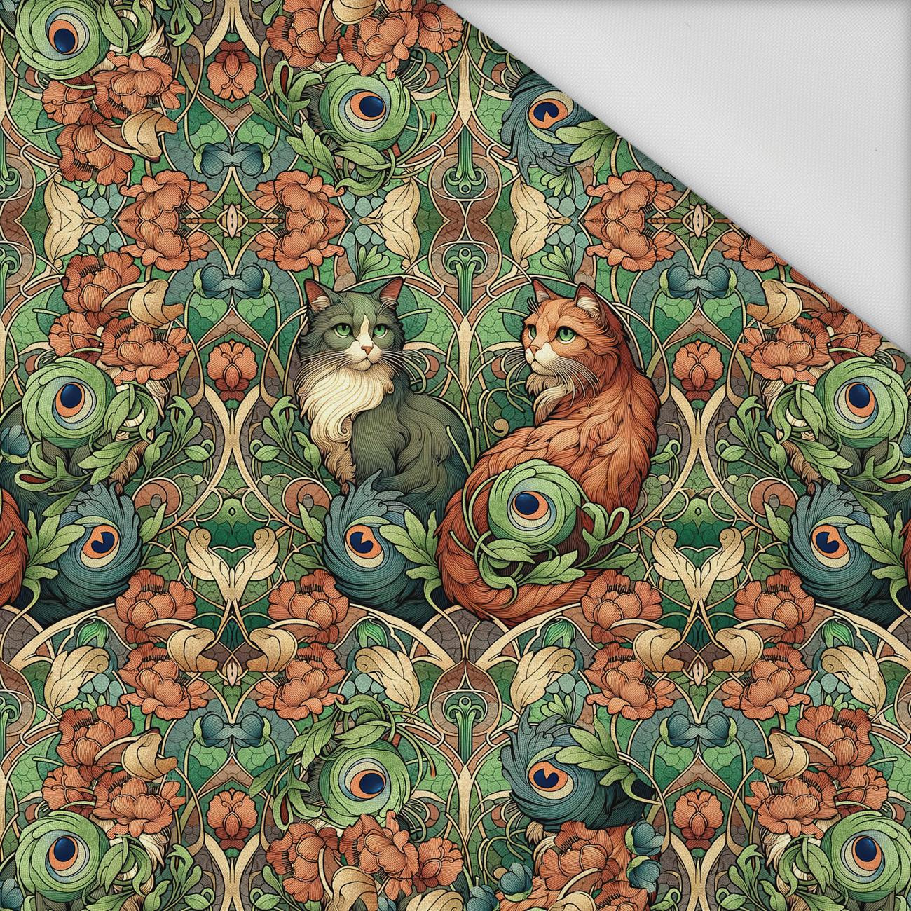 ART NOUVEAU CATS & FLOWERS M. 3 - Paneel (60cm x 50cm) Wasserabweisende Webware