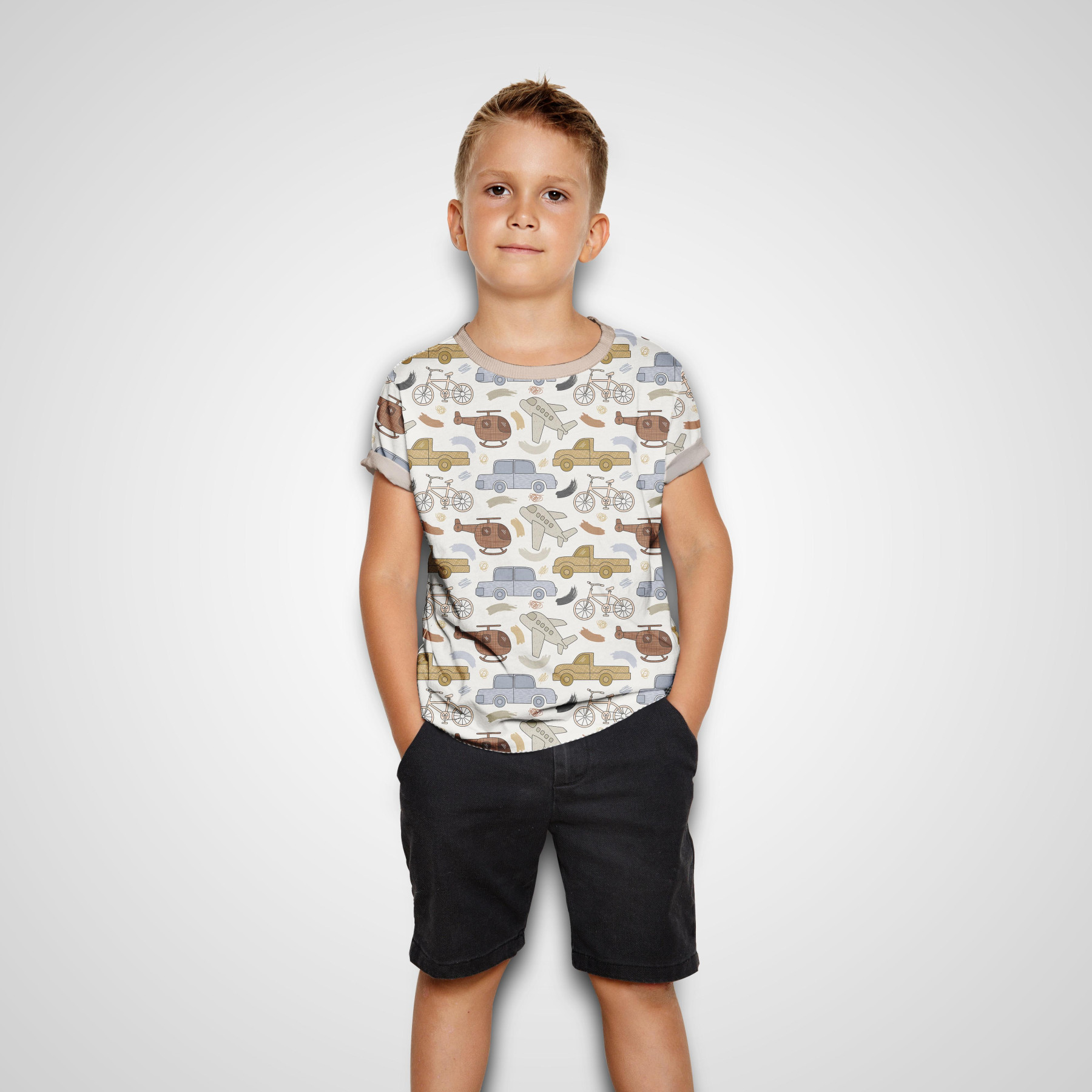 FAHRZEUGE m. 3 - bio single jerset mit Elastan Sommersweat