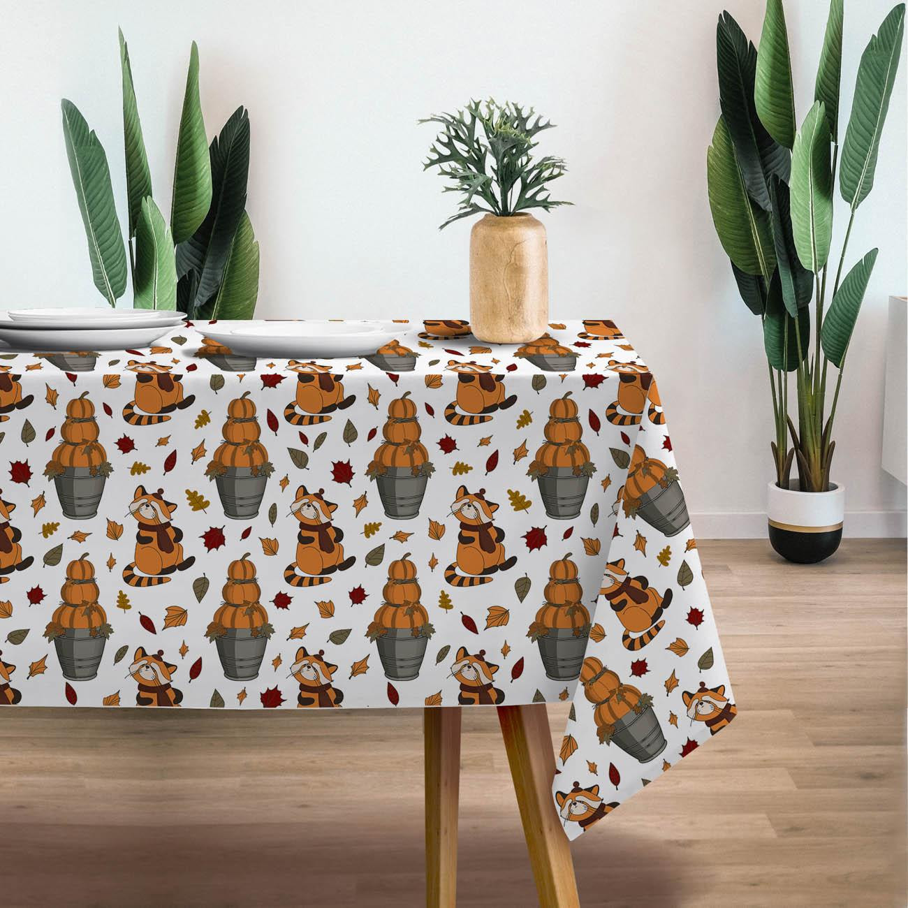 KLEINE PANDAS UND KÜRBIS SCHNEEMÄNNER / WEIß (HERBST DES KLEINEN PANDA)